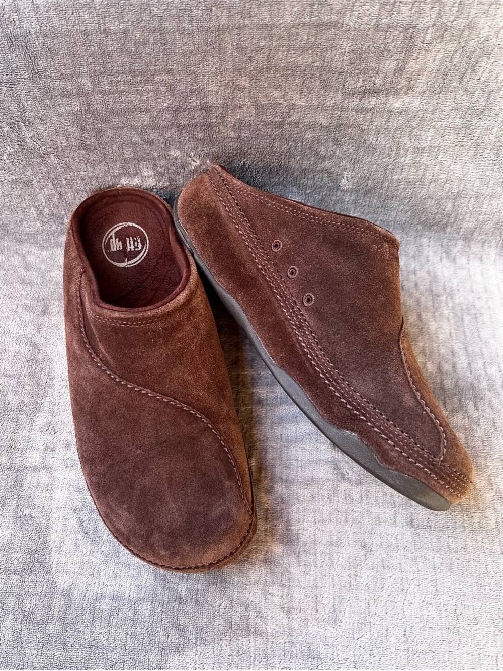 FITFLOP Gogh Clog Suede Chocolate Brown Size 8 Mules Slip On Comfort Shoes